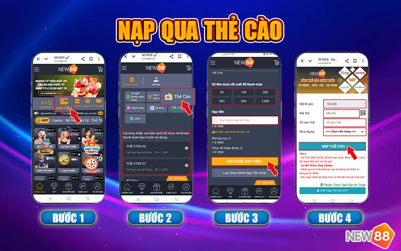 Nạp tiền qua thẻ cào